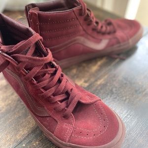 Burgundy Vans high top